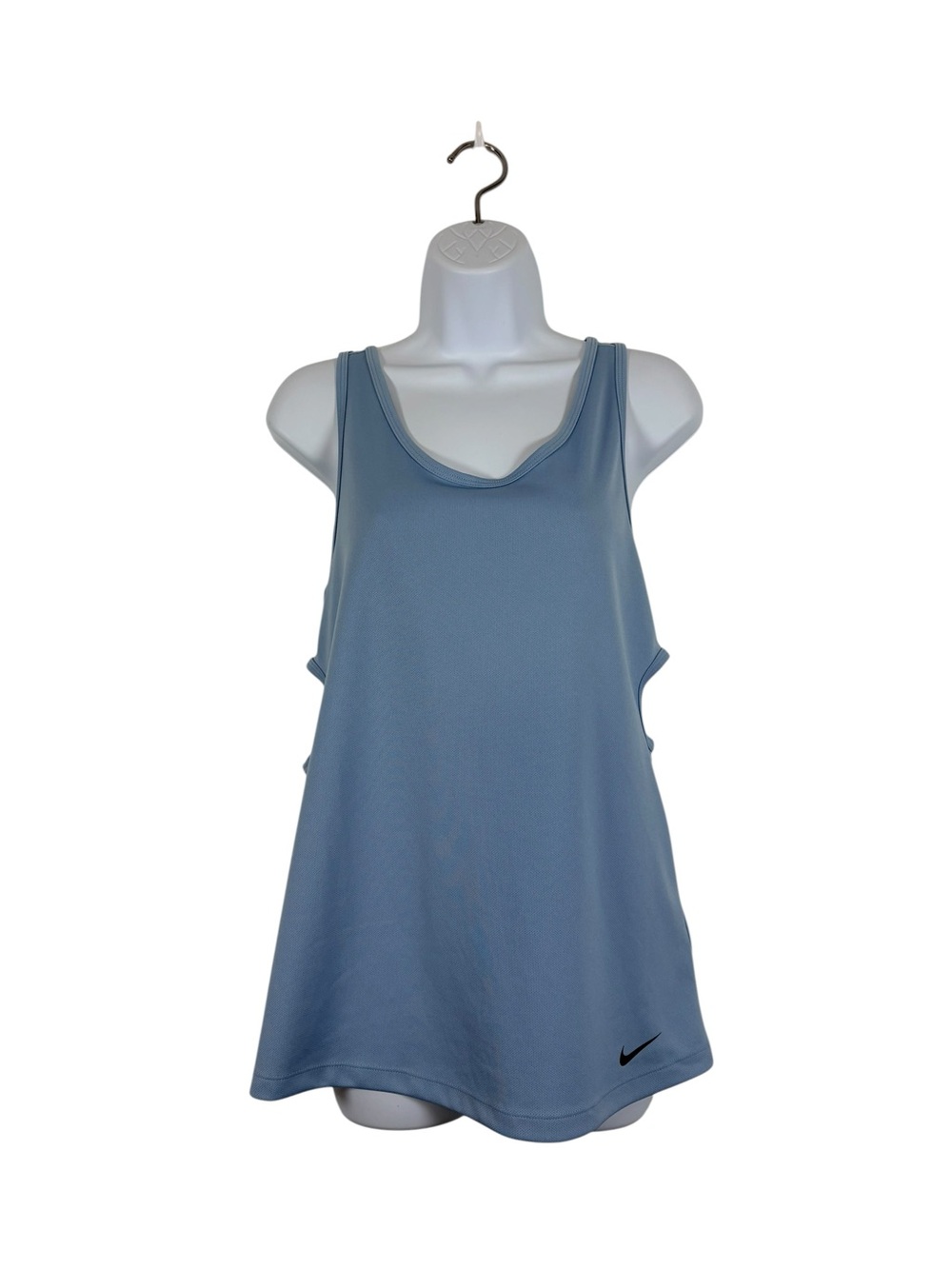 Nike Dri-FIT Light Blue Open Cut Out Back Training Tank Top Size Medium Gym Yoga